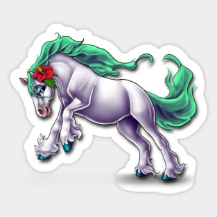 Summer Beach Horse Sticker